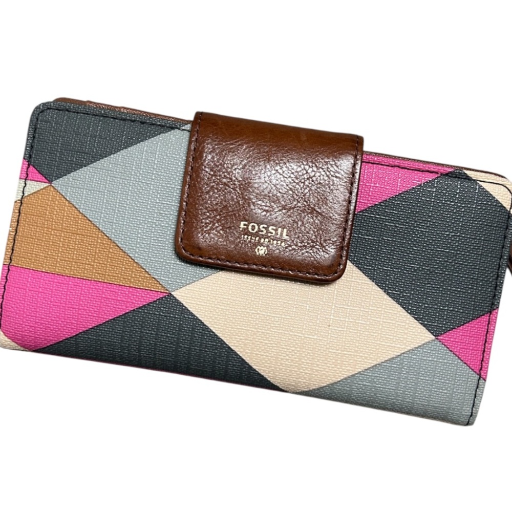 Fossil Print Tab Wallet In Multi - Picture 2 of 7